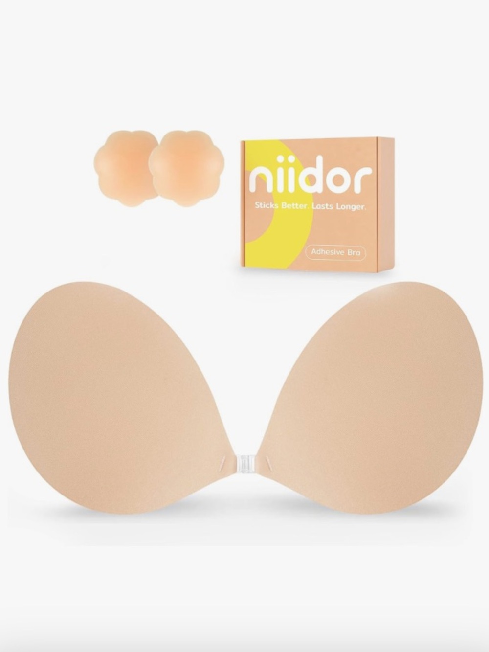 Niidor fabric strapless adhesive bra